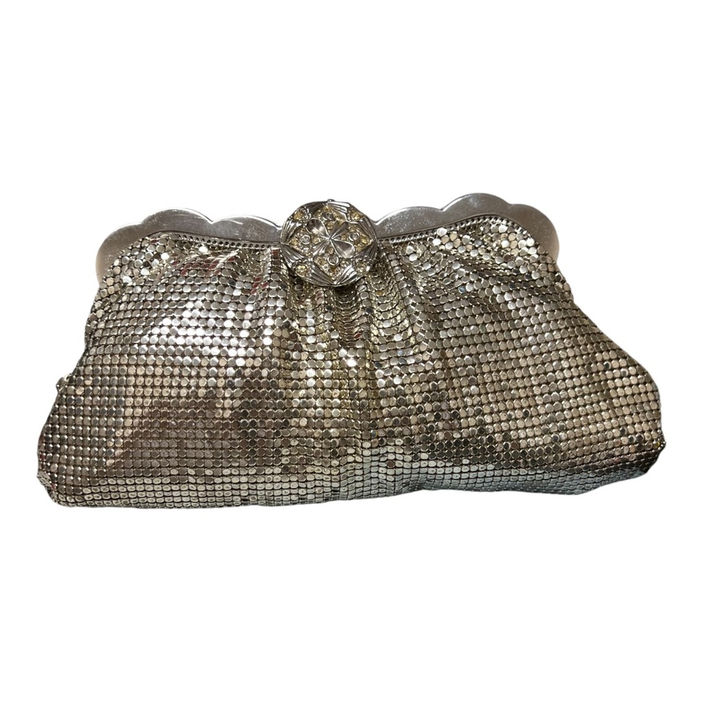 Whiting & Davis Vintage Silver Metal Mesh Clutch Bag